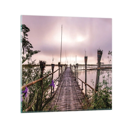 Glastavla - Bild på glas - Asiens lugn och tystnad - 70x70 cm