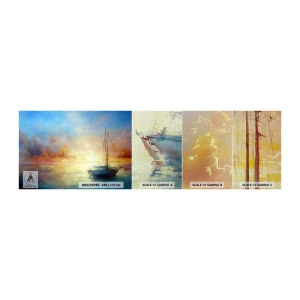 Provbit av fototapet Premium Canvas - I guldviken - Segelbåt, Landskap, Hav - 100x30 cm