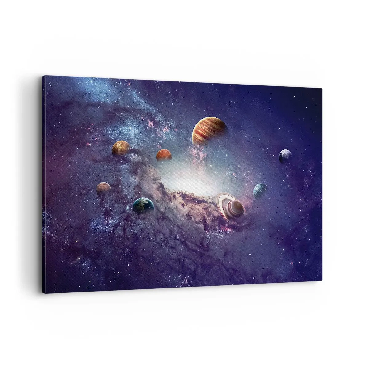 Canvastavla - Bild på duk - Sol- och danssystem - 120x80 cm