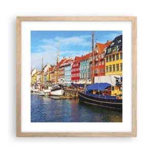 Affisch i ram av ljusek - Glad kaj - 40x40 cm