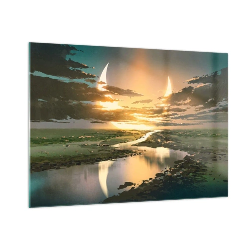 Glastavla - Bild på glas - Någonstans i en avlägsen galax - 100x70 cm