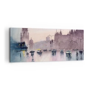 Canvastavla - Bild på duk - I regnig dimma - 100x40 cm