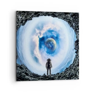 Canvastavla - Bild på duk - Det är inte långt kvar hem - 70x70 cm