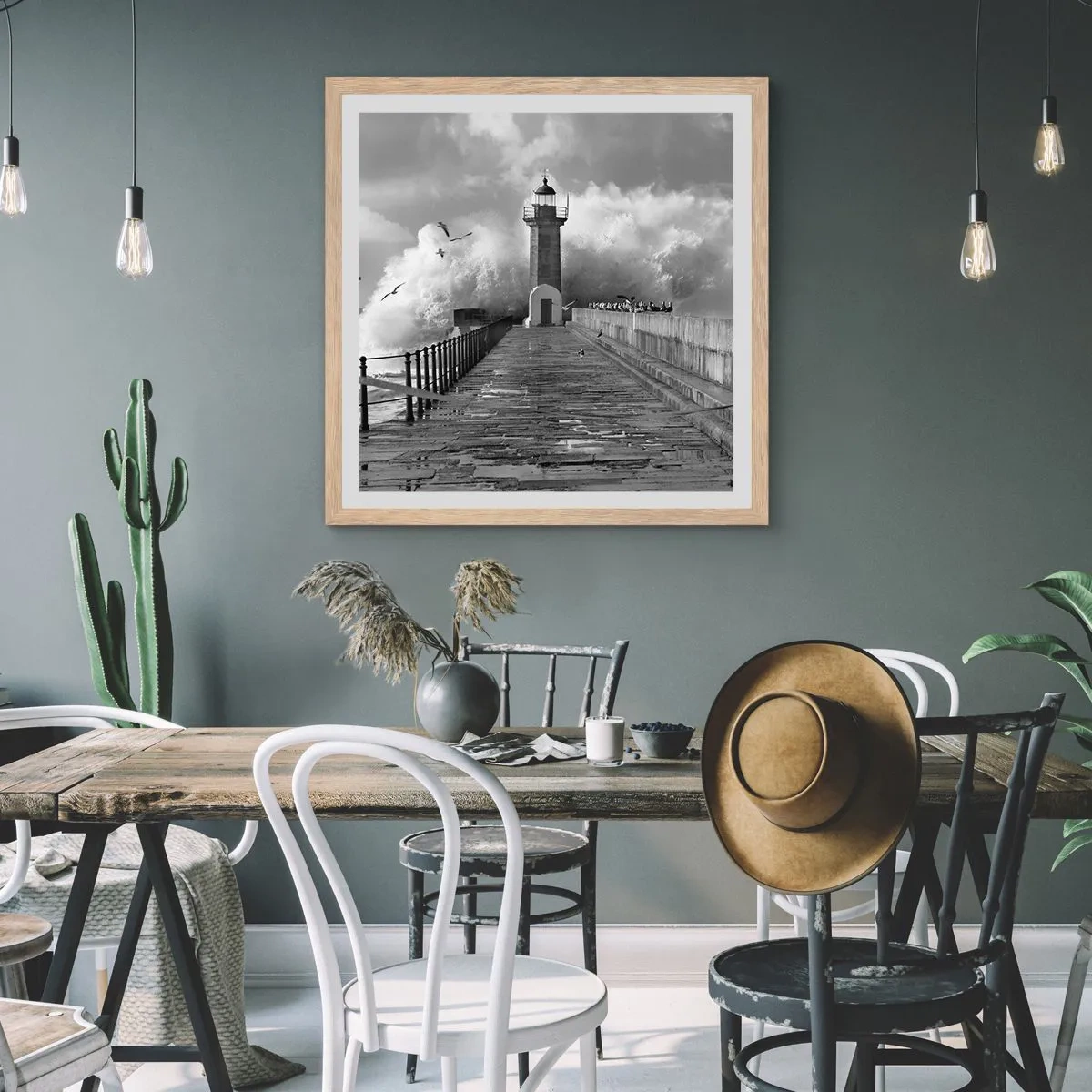 Affisch i ram av ljusek - Orädd  - 60x60 cm