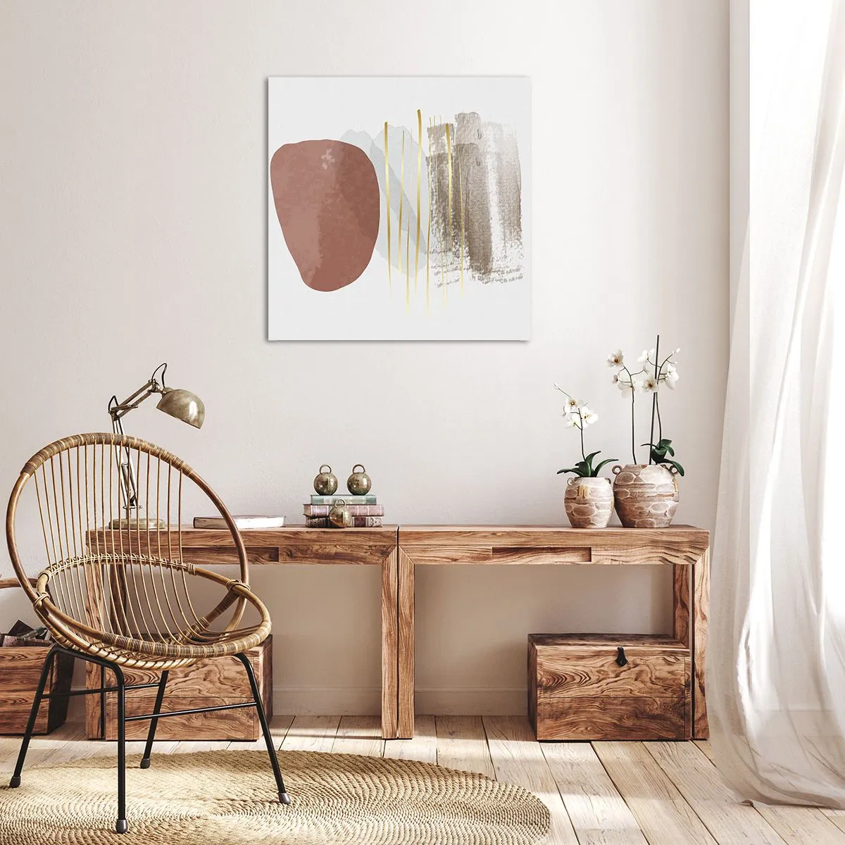 Canvastavla - Bild på duk - Abstrakt pelargång - 50x50 cm