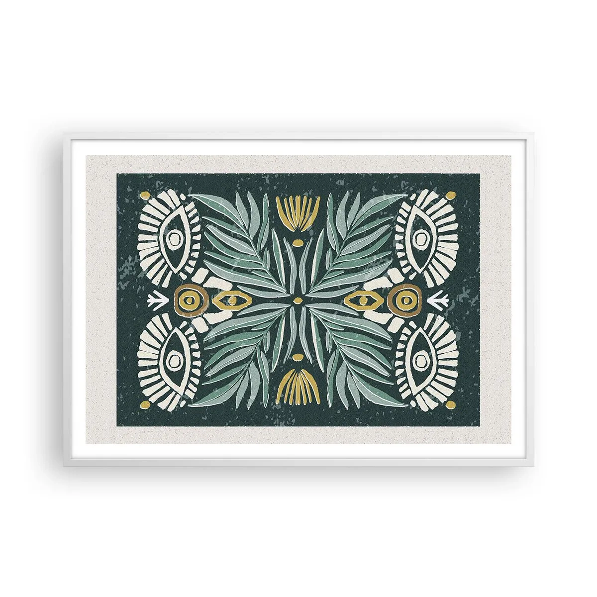 Affisch i vit ram - Som ett folkligt mönster - 100x70 cm