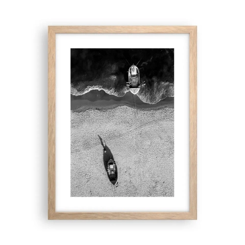 Affisch i ram av ljusek - Fortfarande på stranden... - 30x40 cm