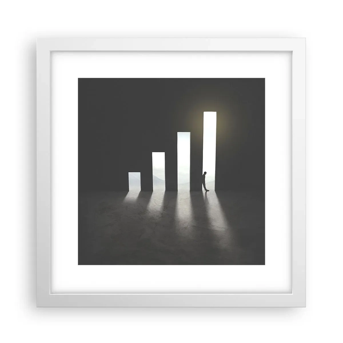 Affisch i vit ram - Framgång - ett intryck - 30x30 cm