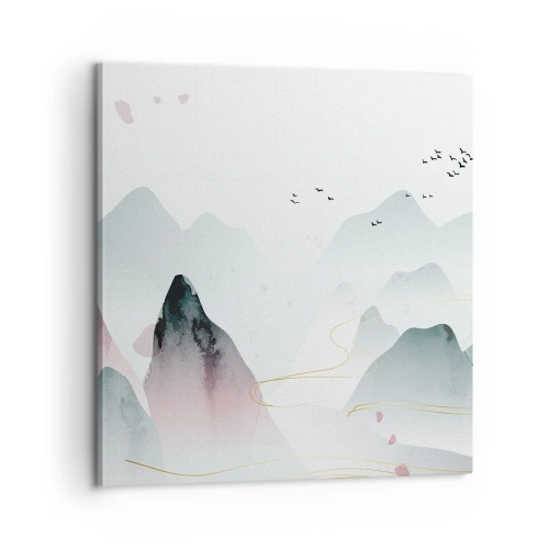 Canvastavla - Bild på duk - Över topparna - 60x60 cm