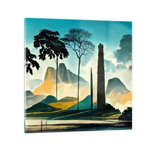 Glastavla - Bild på glas - Fortfarande högre och högre - 70x70 cm