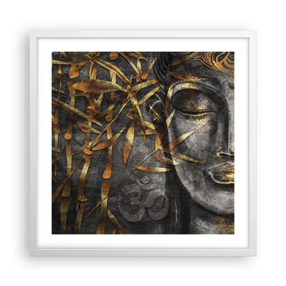 Affisch i vit ram - Känn lugnet - 50x50 cm