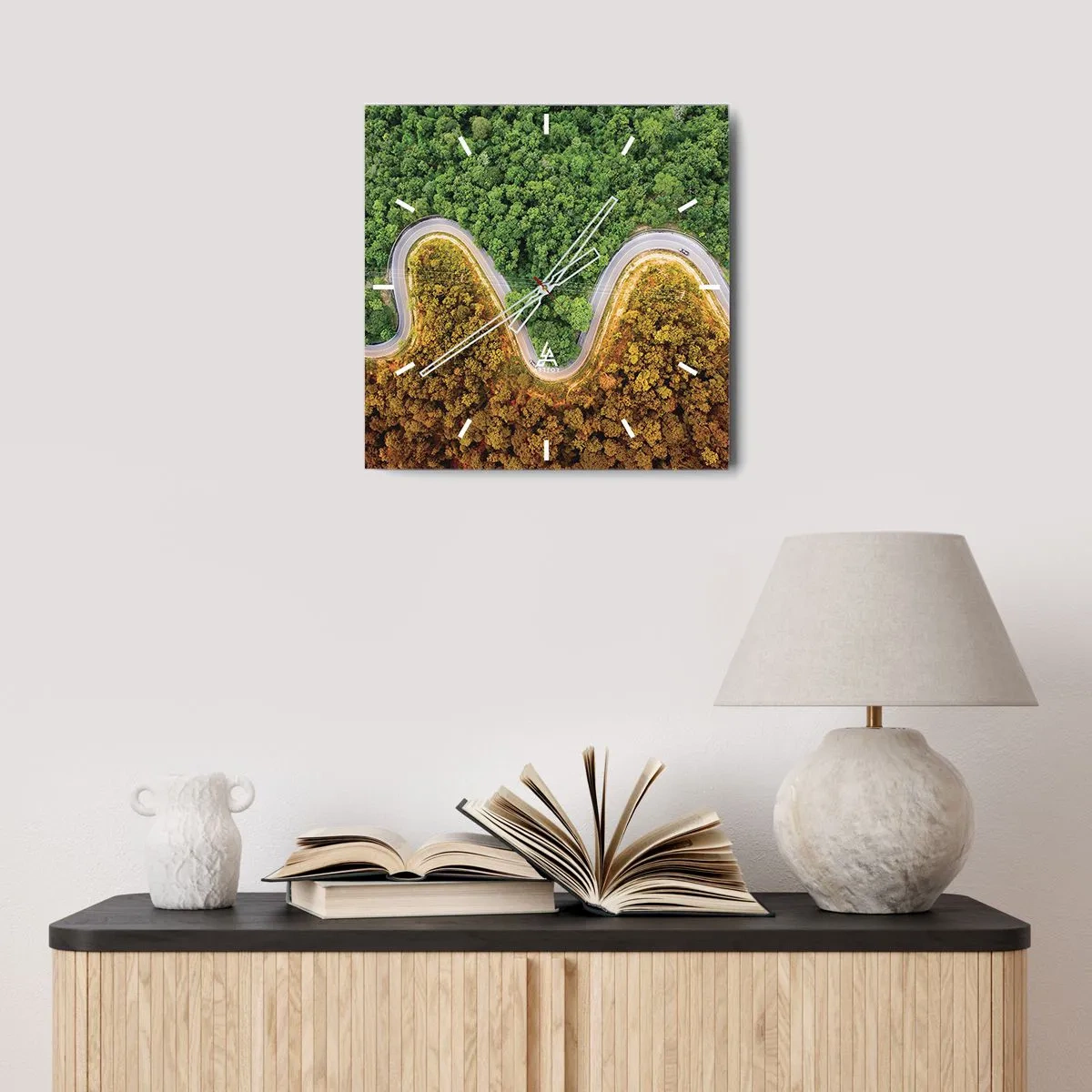 Väggklocka - Klocka på glas - Gränser och genombrott - 30x30 cm