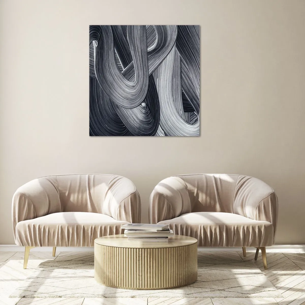 Glastavla - Bild på glas - Verklighetens flythet - 60x60 cm