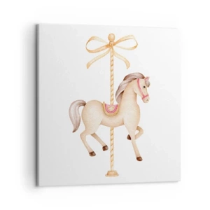 Canvastavla - Bild på duk - Med en graciös trav - 50x50 cm