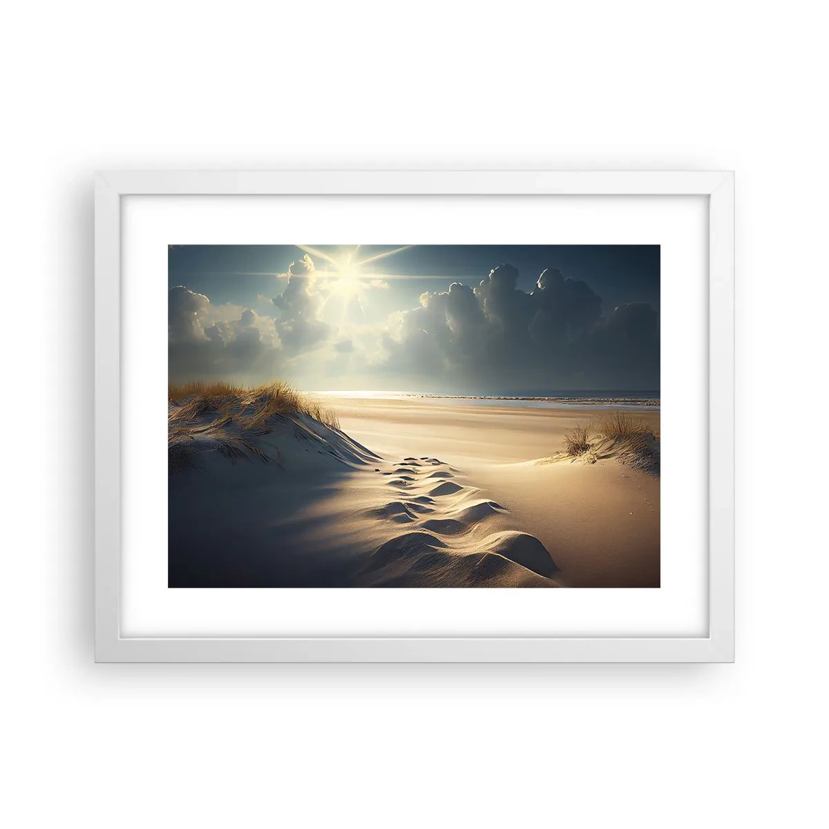 Affisch i vit ram - Lugnande landskap - 40x30 cm