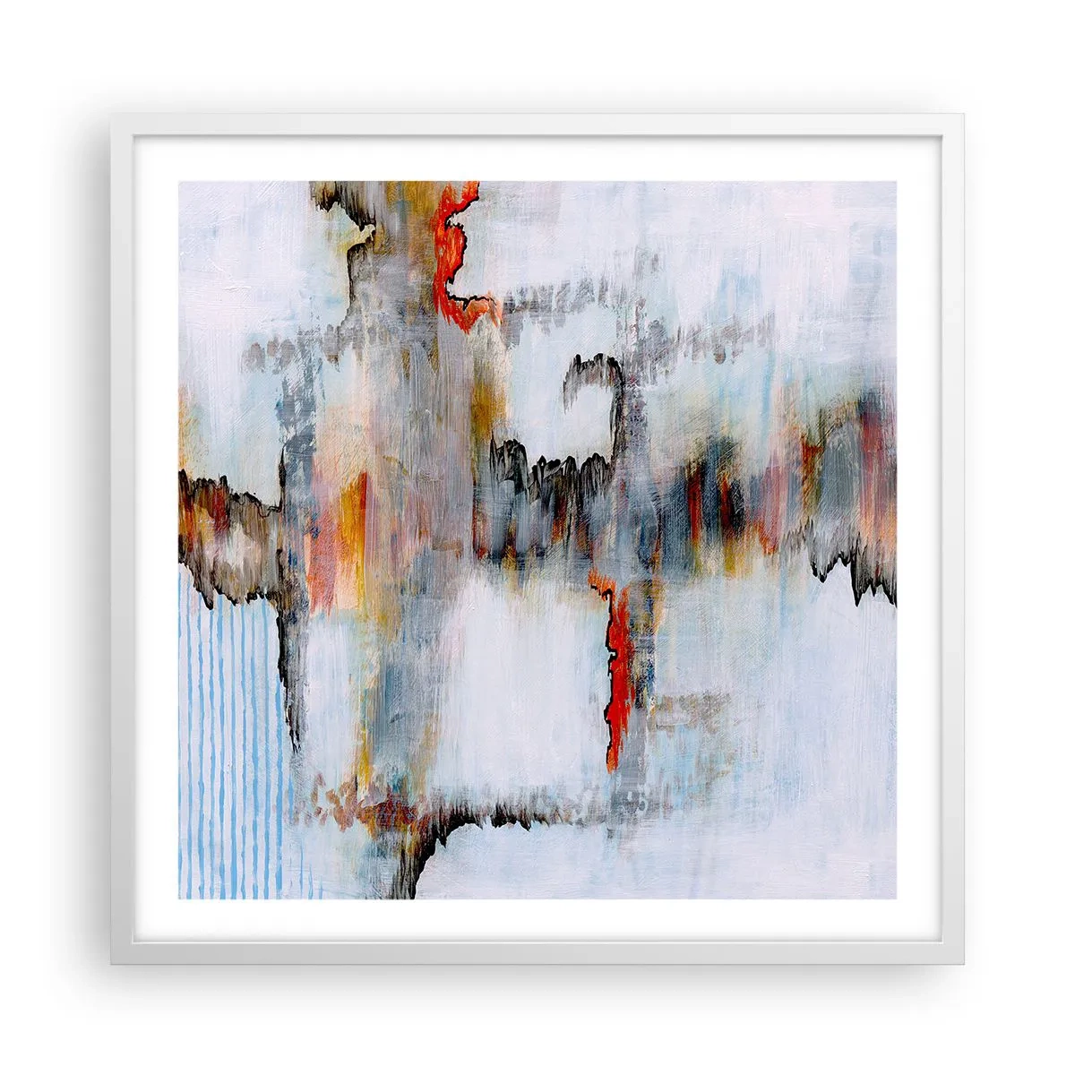 Affisch i vit ram - Med pinne på vatten - 60x60 cm