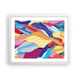 Affisch i vit ram - Färgglad röra - 50x40 cm