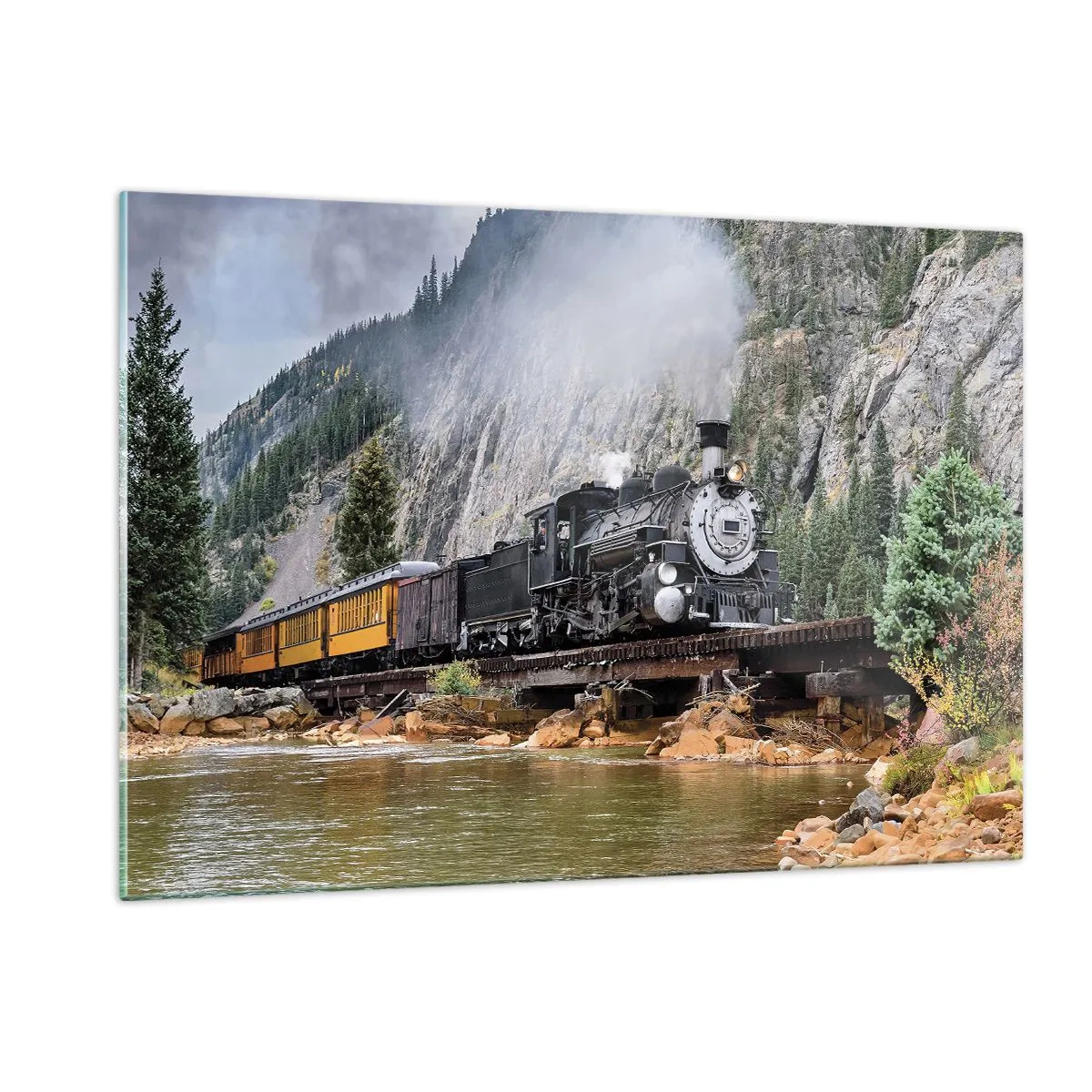 Glastavla - Bild på glas - Vart ska du? Vart? - 120x80 cm