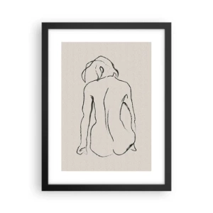 Affisch i svart ram - Naken flicka - 30x40 cm