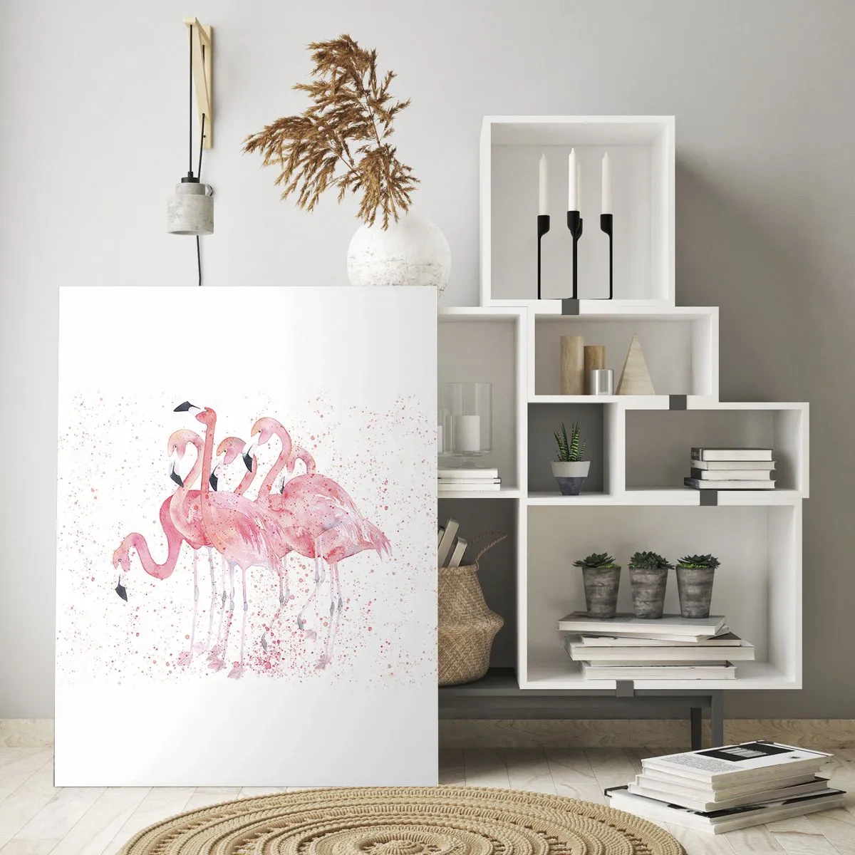 Glastavla - Bild på glas - Rosa bandet - 50x70 cm