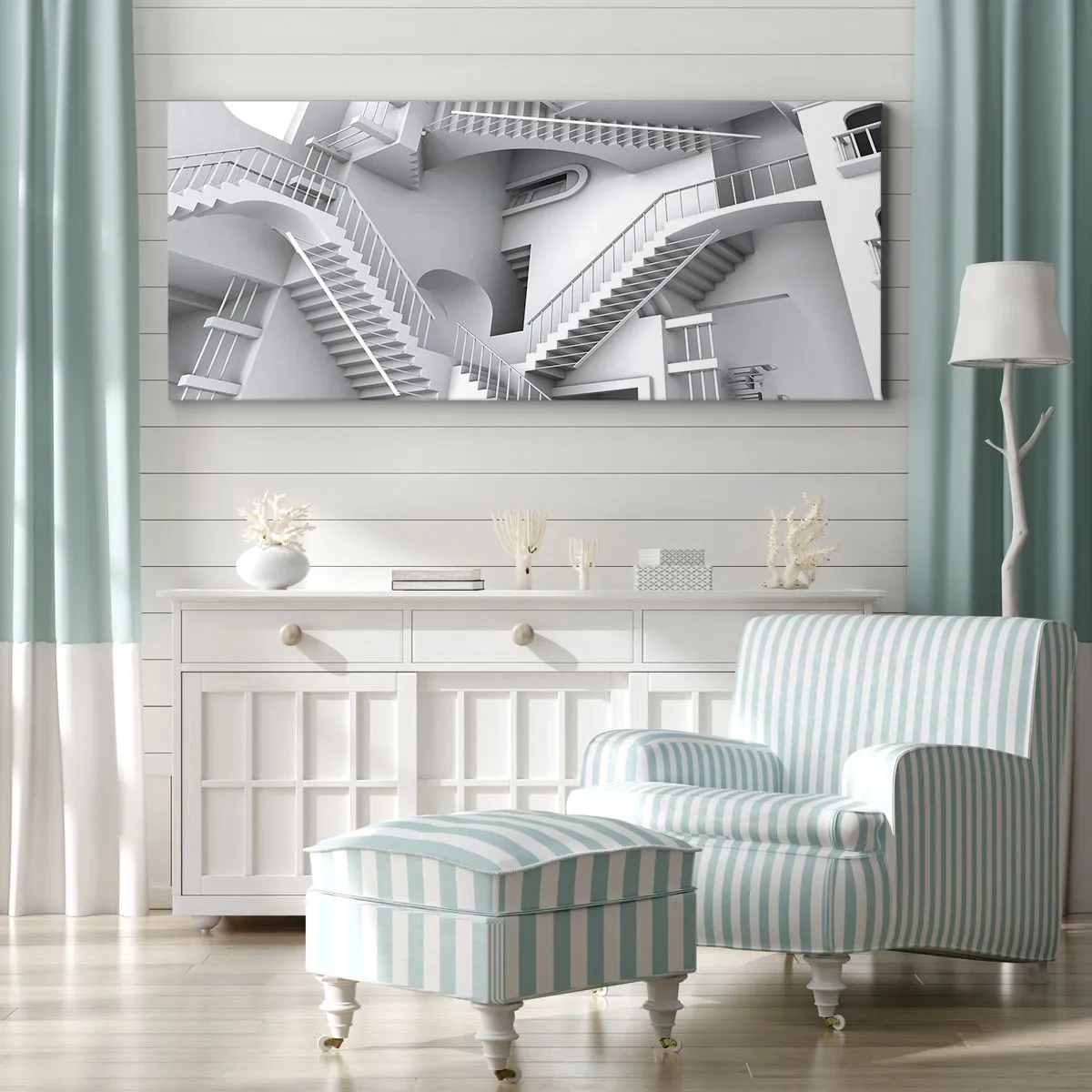 Canvastavla - Bild på duk - Rummets paradoxer - 160x50 cm