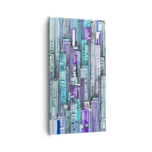 Canvastavla - Bild på duk - Blått från himlen - 65x120 cm