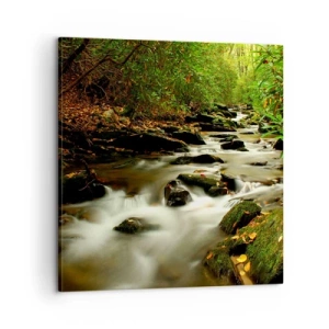 Canvastavla - Bild på duk - Som flytande silver - 60x60 cm