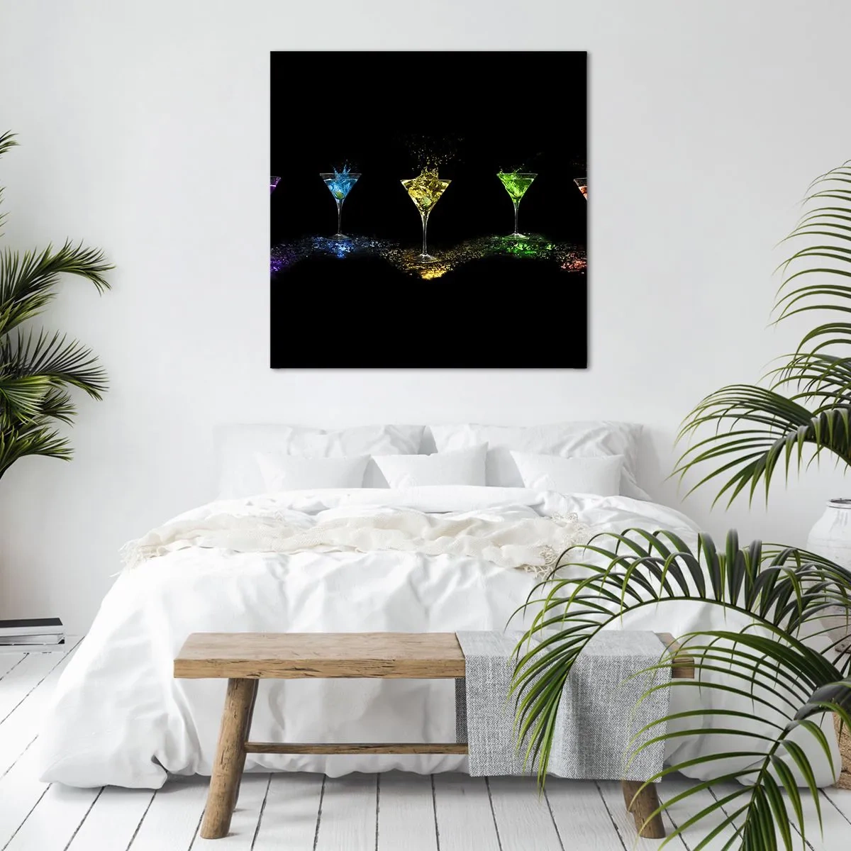 Canvastavla - Bild på duk - Glädjens färger i kristallglaset - 70x70 cm