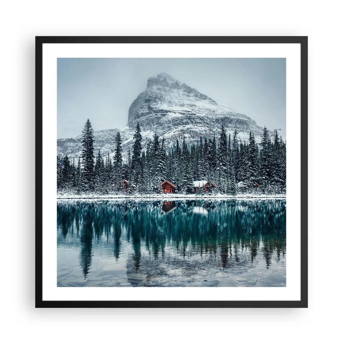 Affisch i svart ram - Kanadensisk tillflyktsort - 60x60 cm