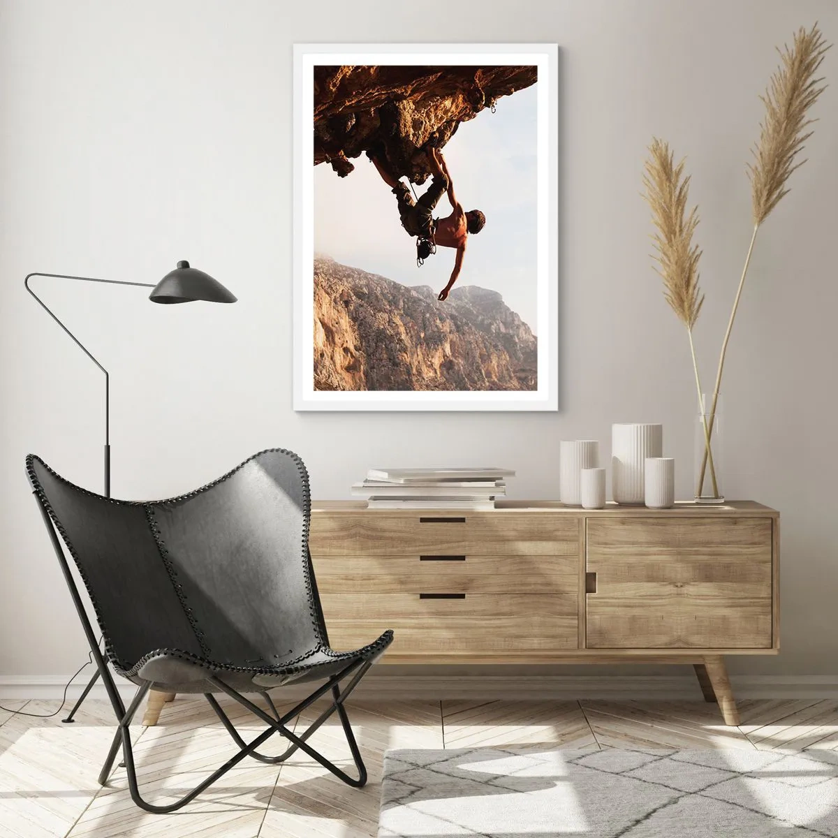 Affisch i vit ram - Världen i näven - 70x100 cm