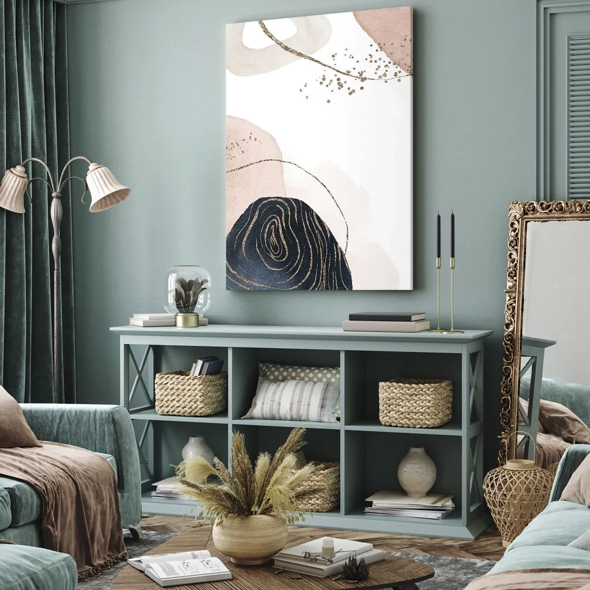 Canvastavla - Bild på duk - Allt flyter - 55x100 cm