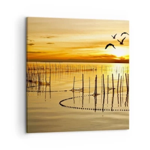 Canvastavla - Bild på duk - Fiskevatten - 50x50 cm