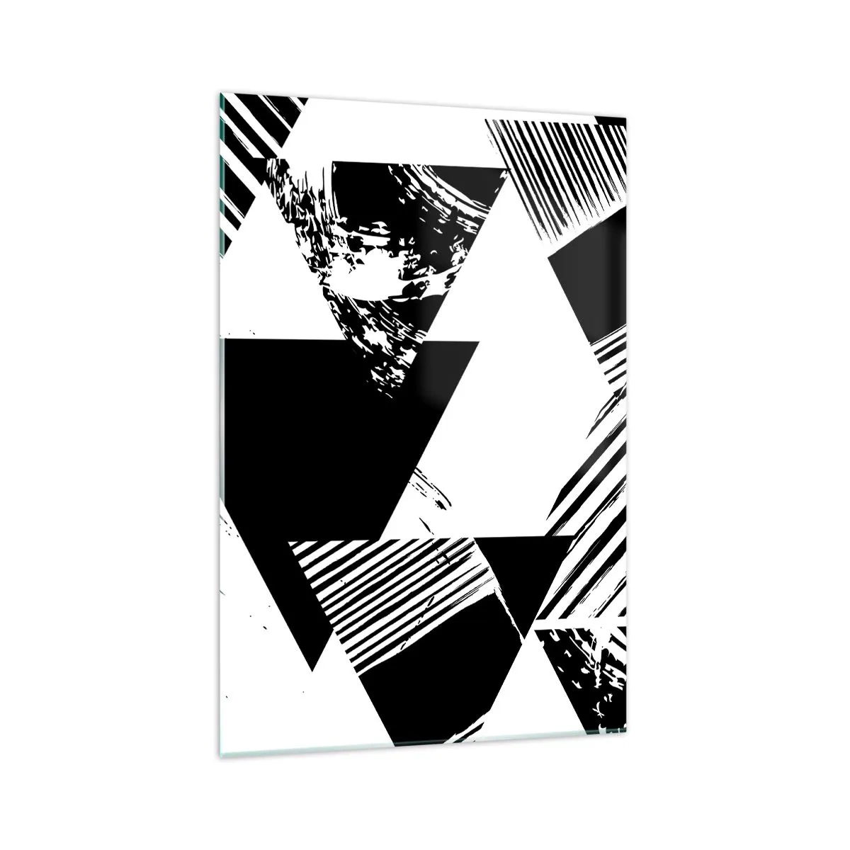 Glastavla - Bild på glas - Det regnar trianglar - 70x100 cm