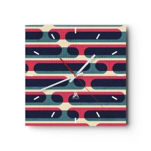 Väggklocka - Klocka på glas - In och framåt - 30x30 cm
