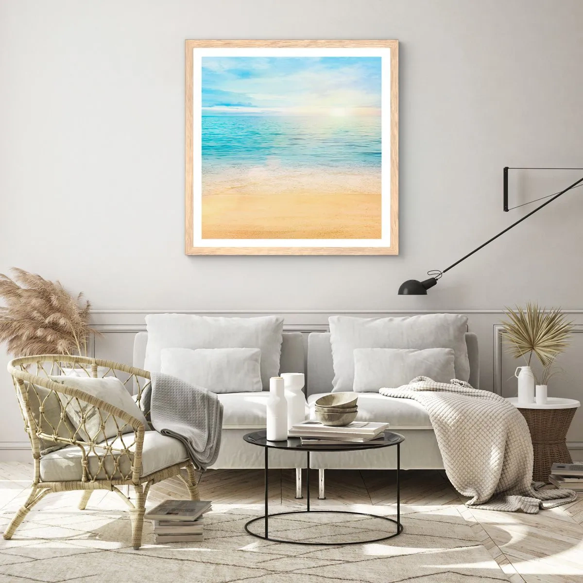 Affisch i ram av ljusek - Det stora blåa - 60x60 cm