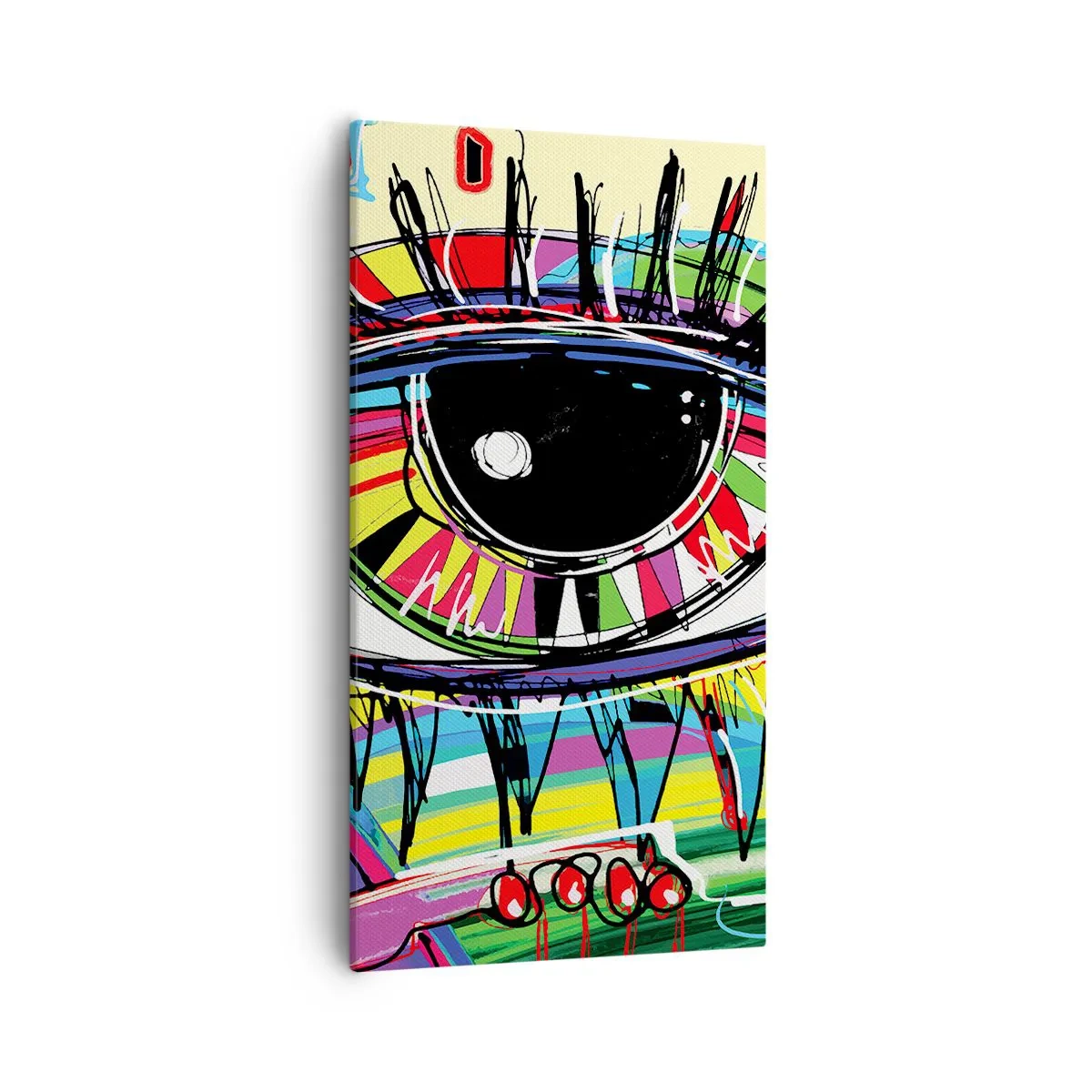 Canvastavla - Bild på duk - Färgglatt öga - färgglad själ - 55x100 cm