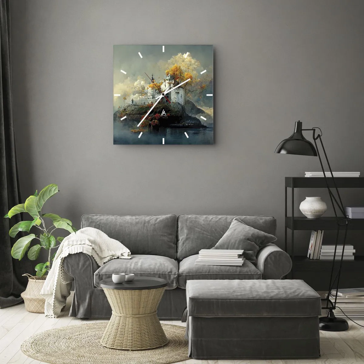 Väggklocka - Klocka på glas - Början på en romantisk historia - 30x30 cm