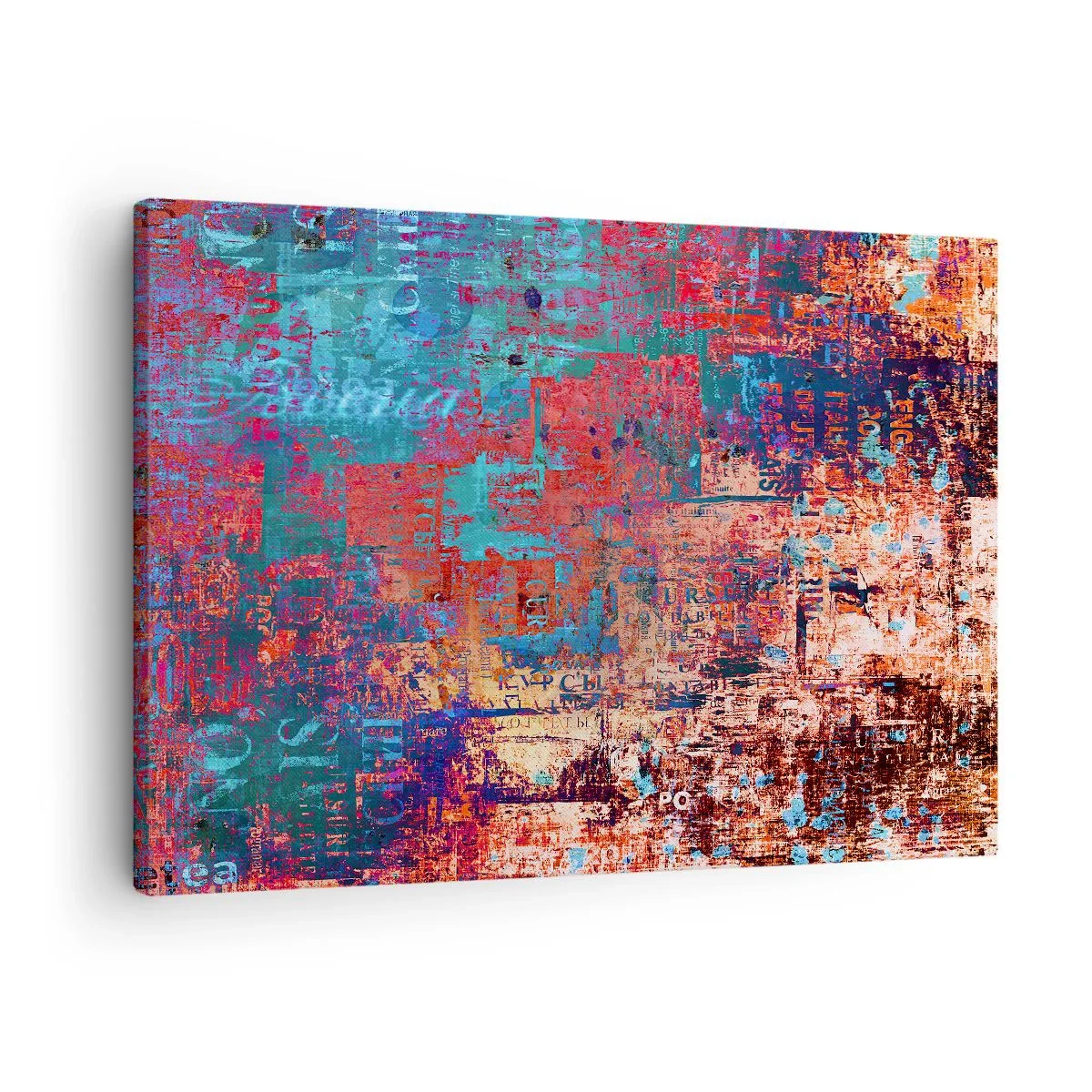 Canvastavla - Bild på duk - En abstrakt komposition med en blandning av intensiva färger. - 70x50cm - Minne och icke-minne - Modern väggdekoration för vardagsrum och sovrum ARTTOR