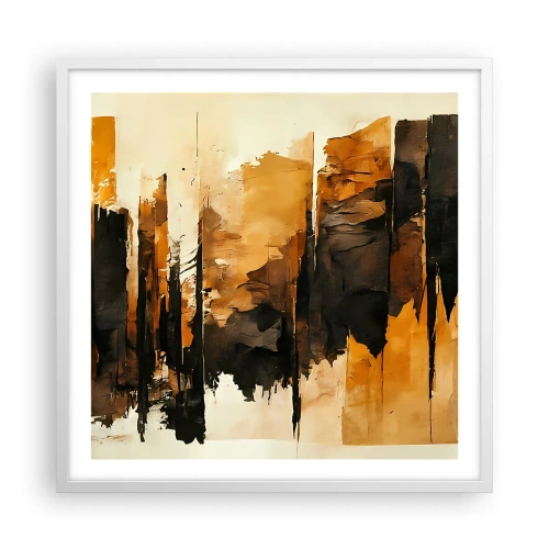 Affisch i vit ram - Harmoni av svart och guld - 60x60 cm