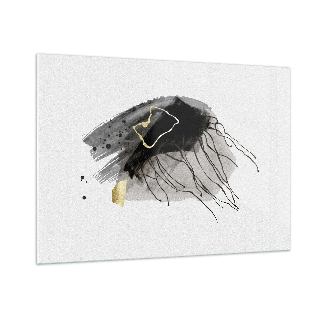 Glastavla - Bild på glas - I svart och guld - 100x70 cm