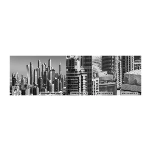 Provbit av fototapet Premium Sand - Stad över öknen - Arkitektur, Stad, Dubai - 100x30 cm