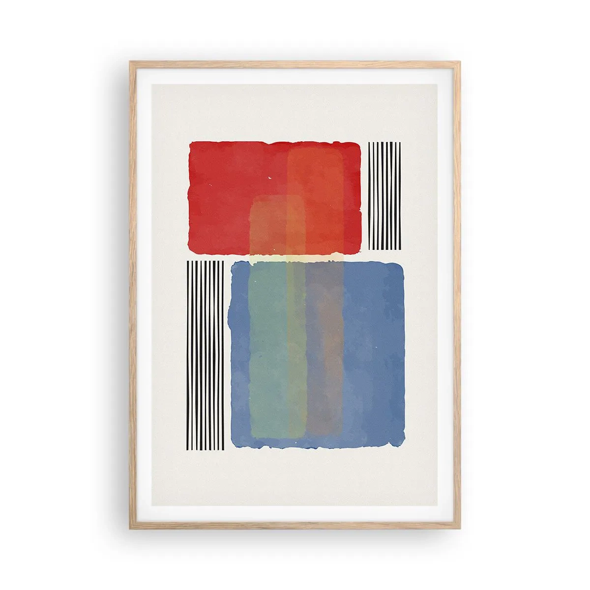 Affisch i ram av ljusek - Geometrins anda  - 70x100 cm
