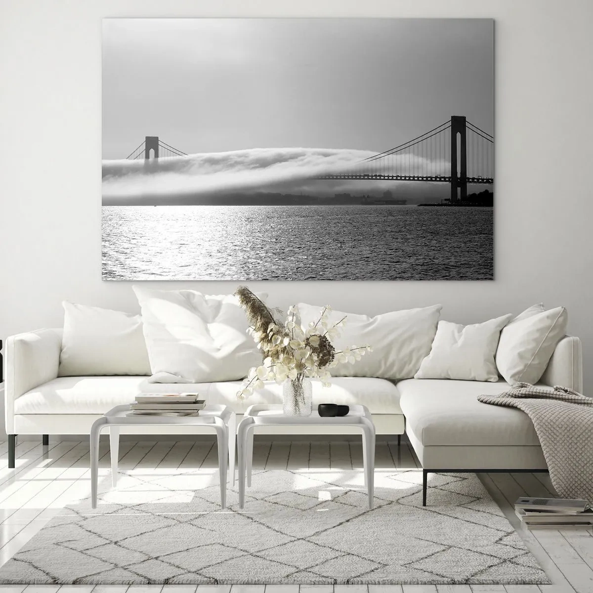 Glastavla - Bild på glas - Passera Golden Gate - 120x80 cm