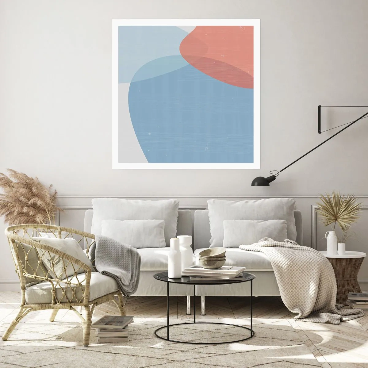 Affisch - Pastellfärgade relationer - 30x30 cm