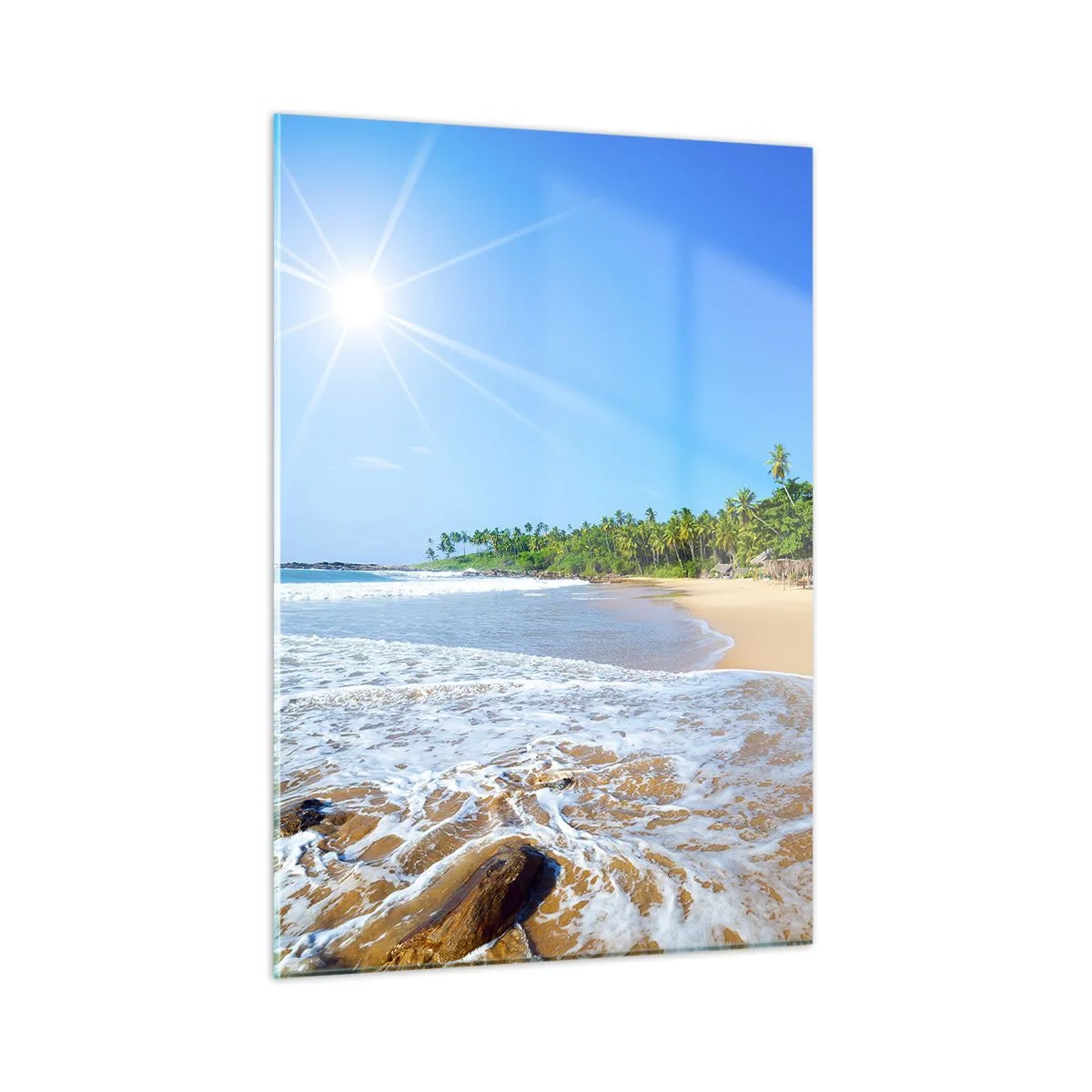 Glastavla - Bild på glas - Exotisk plats för dig - 50x70 cm