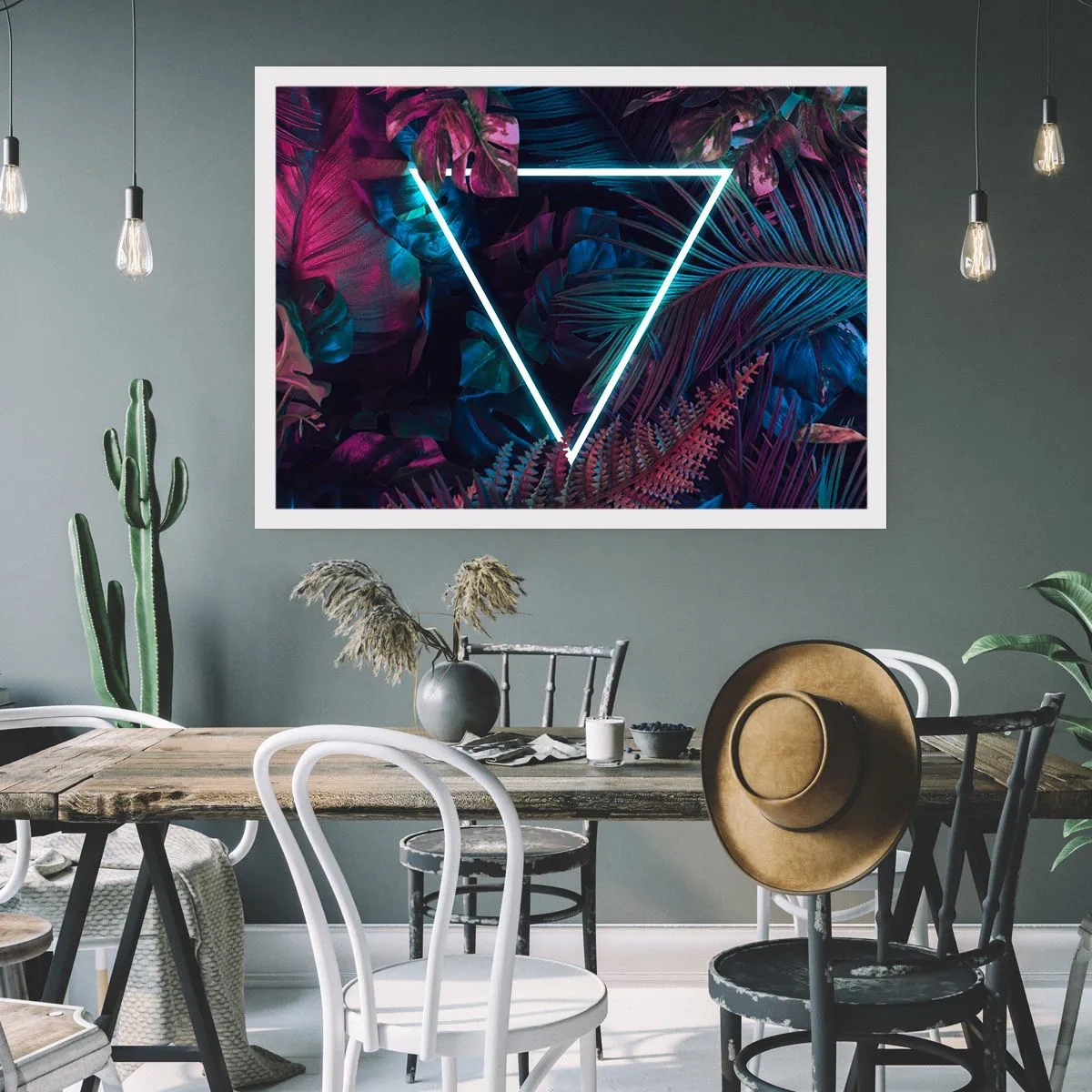 Affisch - Trädgård i retrostil - 100x70 cm