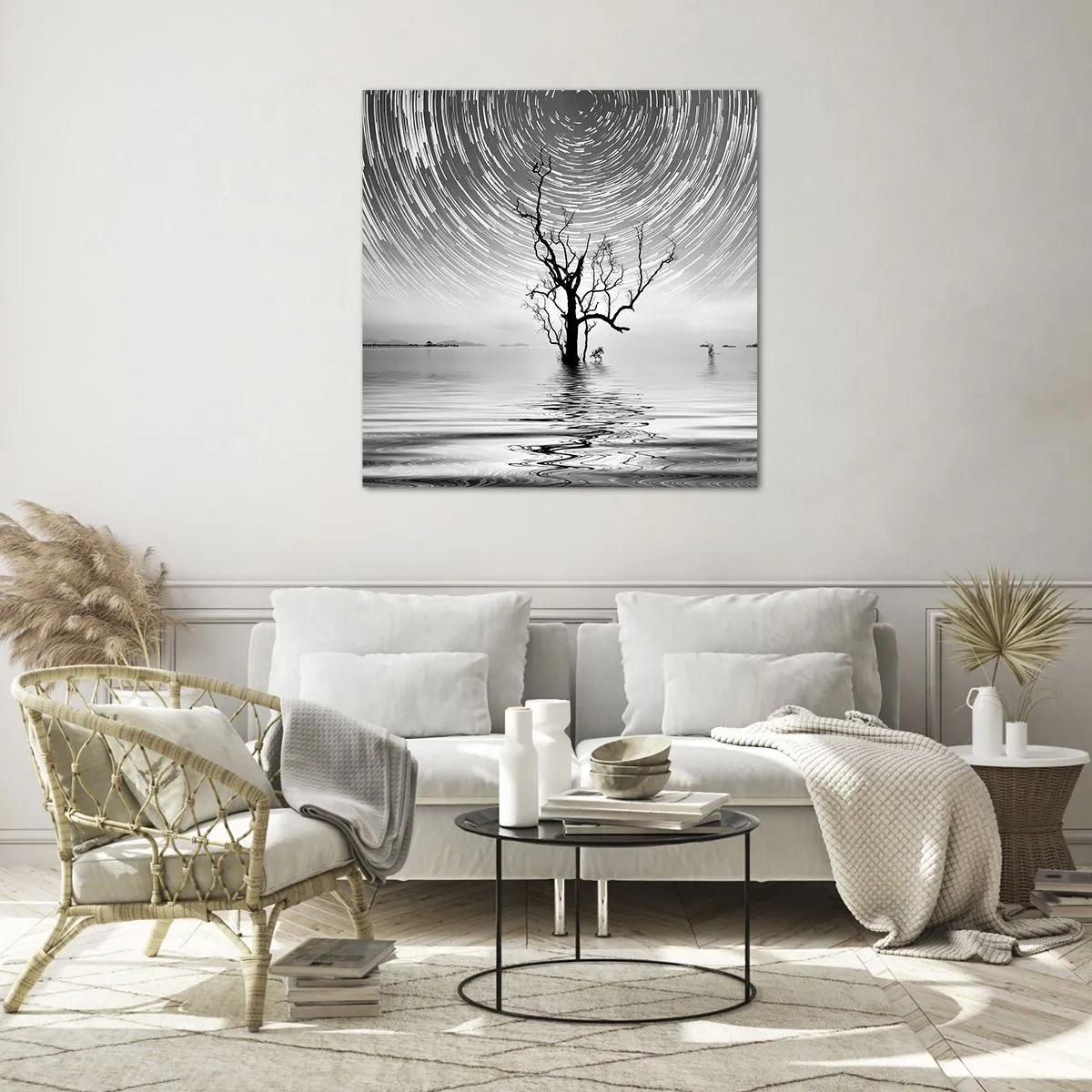 Glastavla - Bild på glas - Naturens symfoni - 60x60 cm