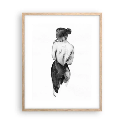 Affisch i ram av ljusek - Världen försvinner i hennes närvaro - 40x50 cm