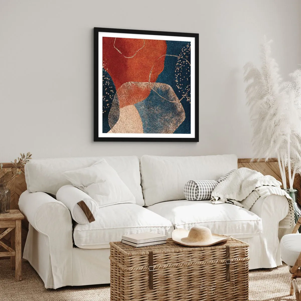 Affisch i svart ram - Existensens lätthet - 60x60 cm