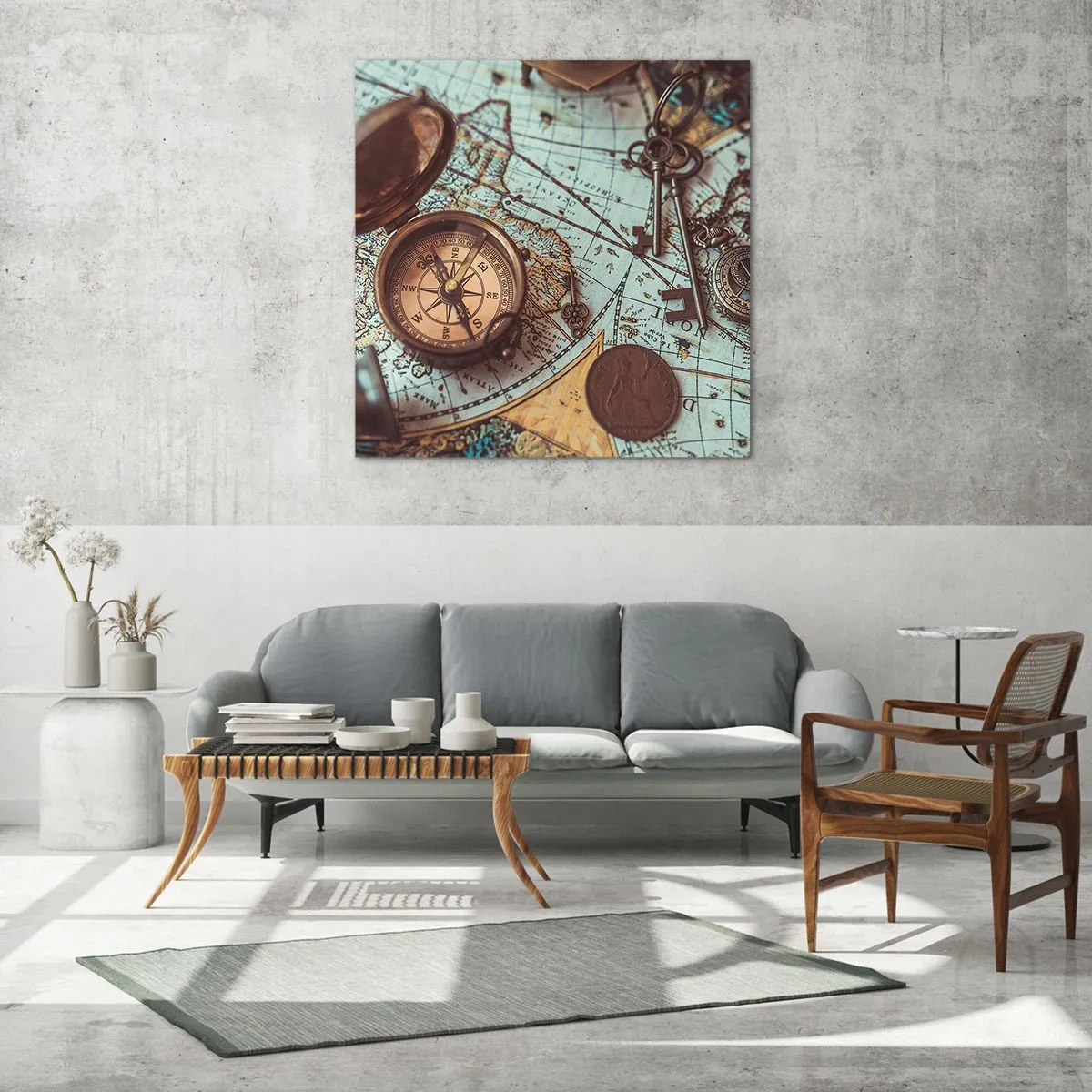 Glastavla - Bild på glas - För äventyrare - 40x40 cm